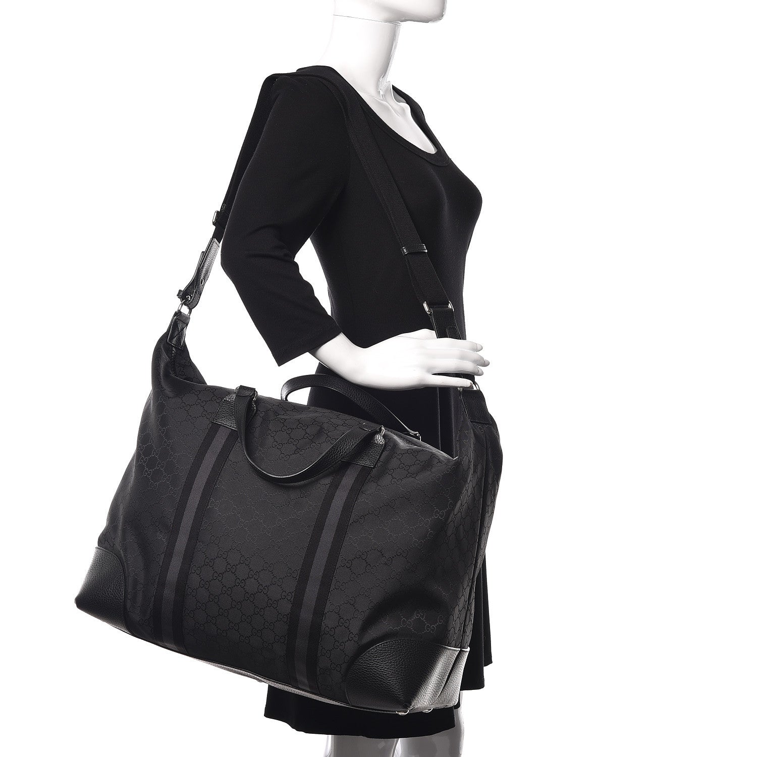 Gucci Nylon Monogram XL Duffle Bag Black 2 of 11