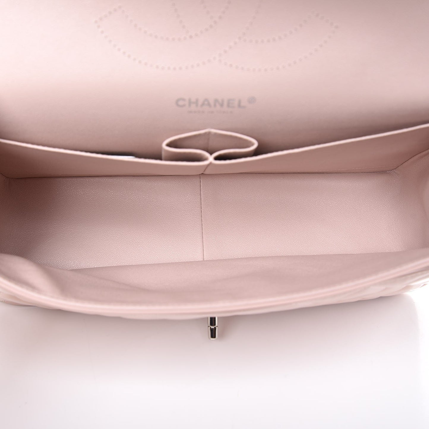 Patent Quilted Jumbo Double Flap Light Pink