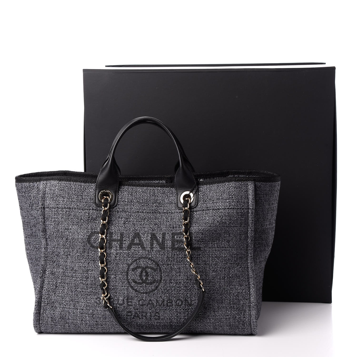 Chanel Lurex Boucle Medium Deauville Tote Black 11 of 11