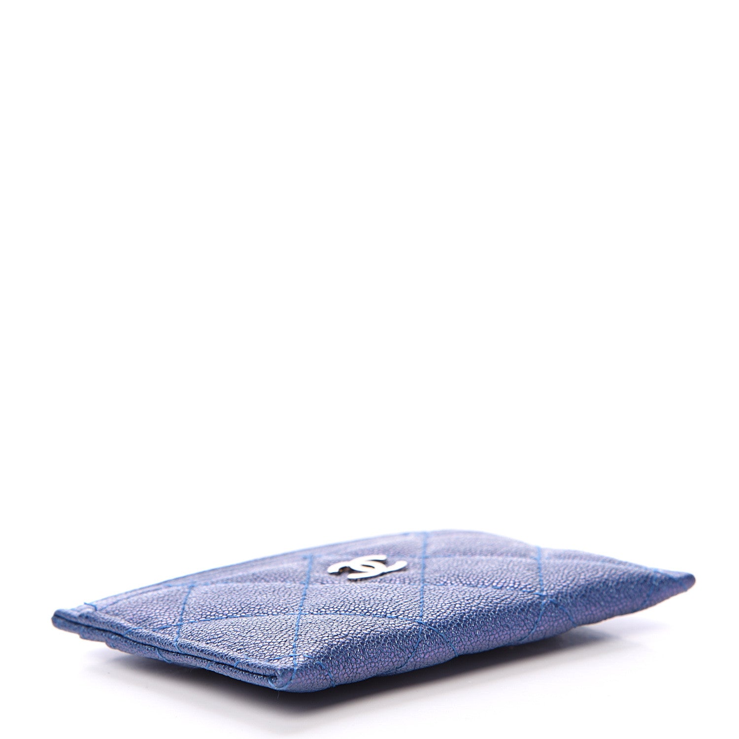 Chanel Iridescent Caviar Quilted Card Holder Dark Blue 3 of 9