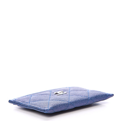 Chanel Iridescent Caviar Quilted Card Holder Dark Blue 3 of 9