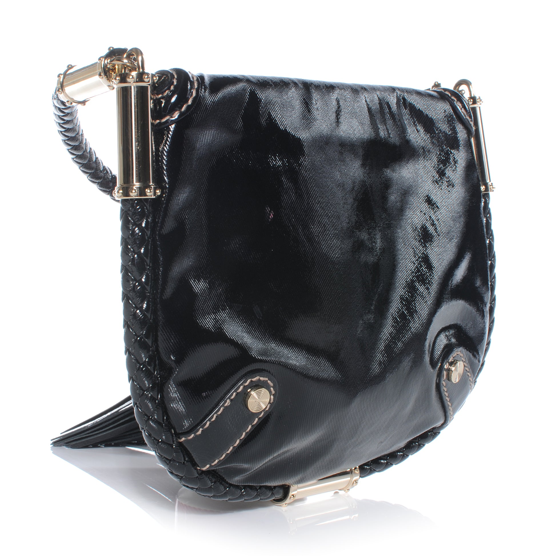 Gucci Dialux Small Britt Tassel Shoulder Bag Black 3 of 7