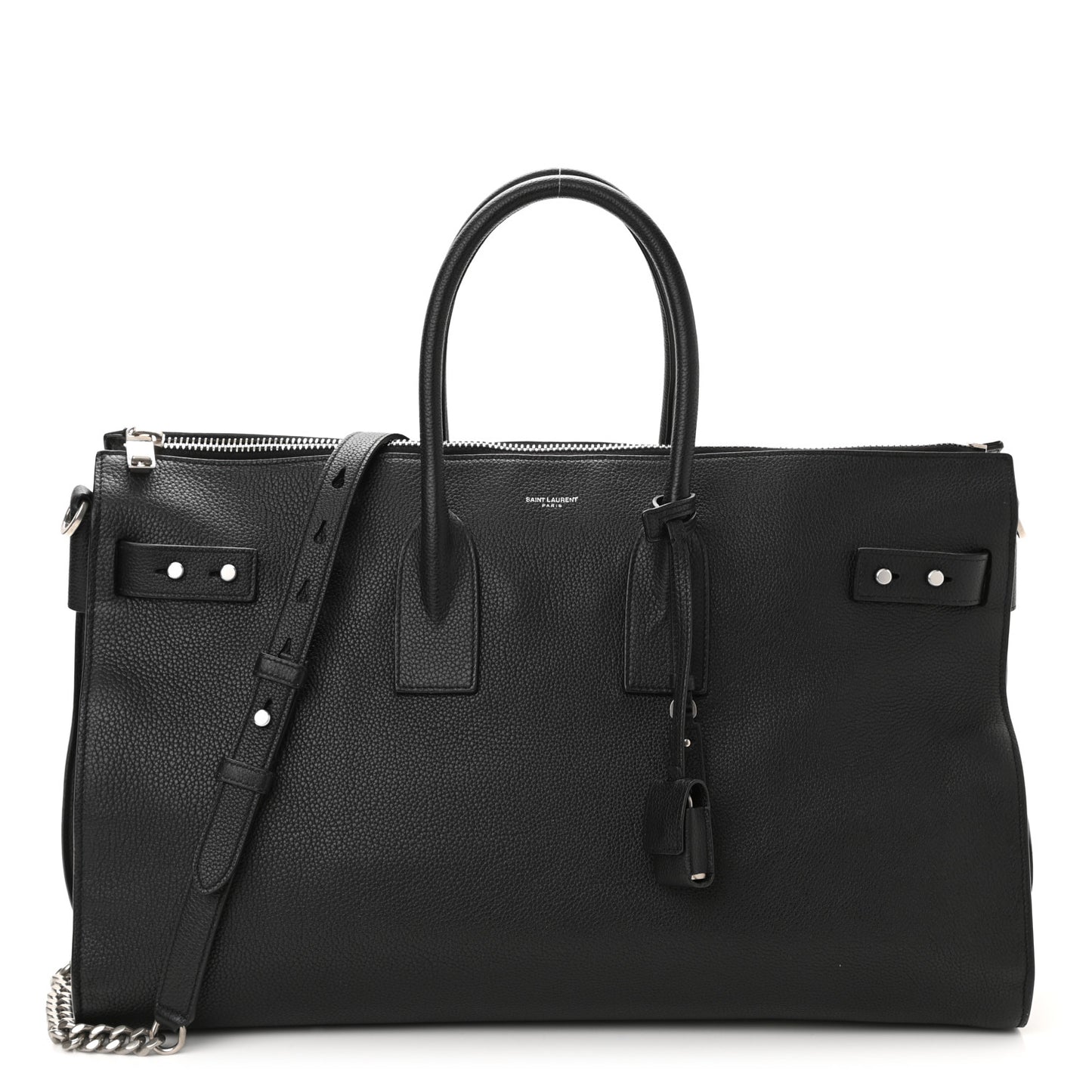Grained Calfskin Medium Souple Sac De Jour Duffle Black