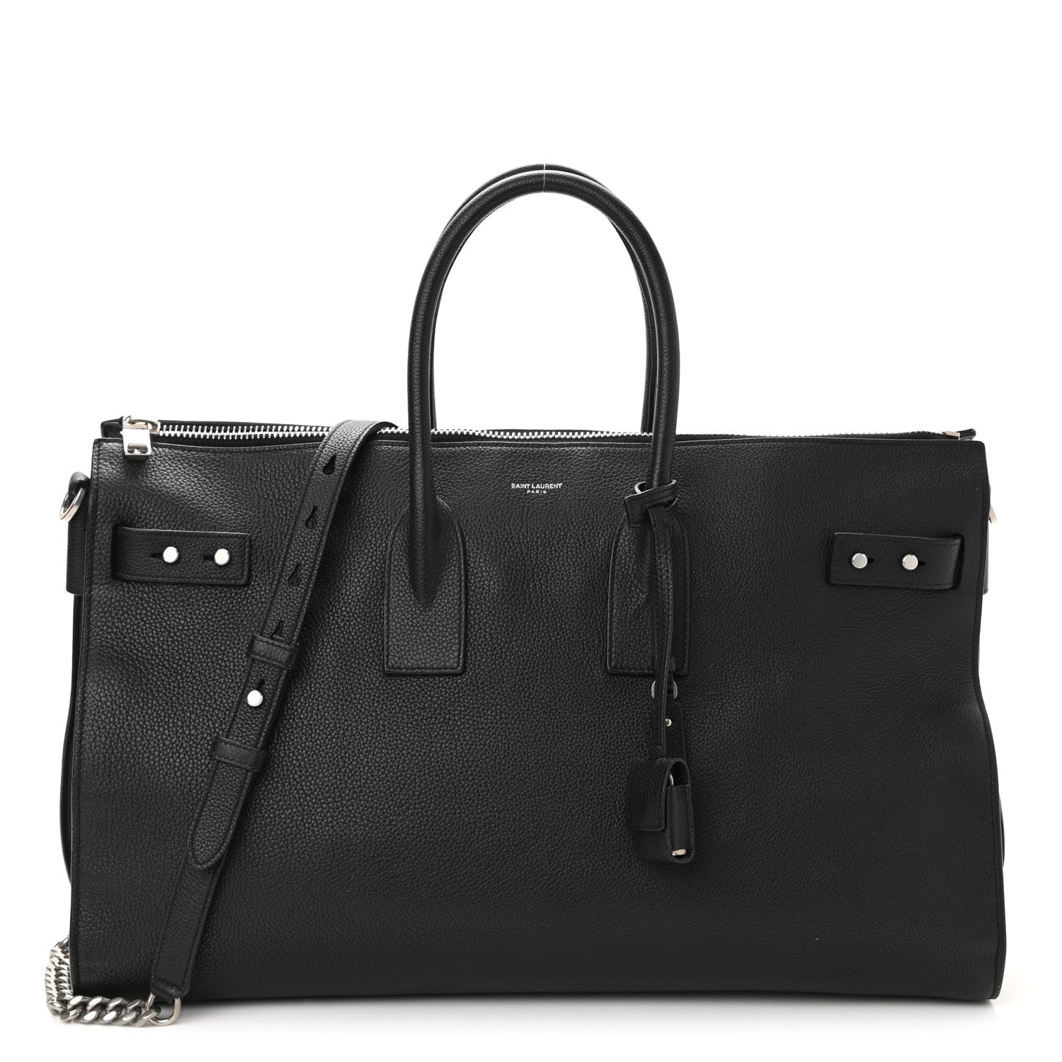 Saint Laurent Grained Calfskin Medium Souple Sac De Jour Duffle Black 1 of 9