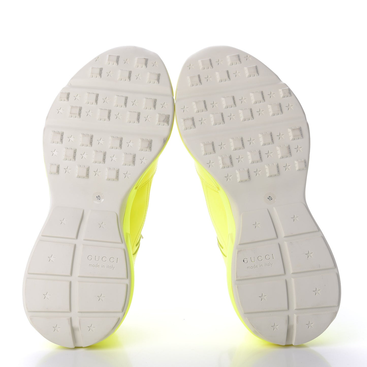 Calfskin Mens Rhyton Sneakers 10 Yellow Fluo