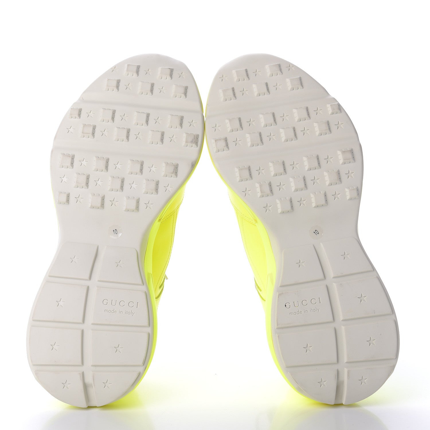 Gucci Calfskin Mens Rhyton Sneakers 10 Yellow Fluo 6 of 9