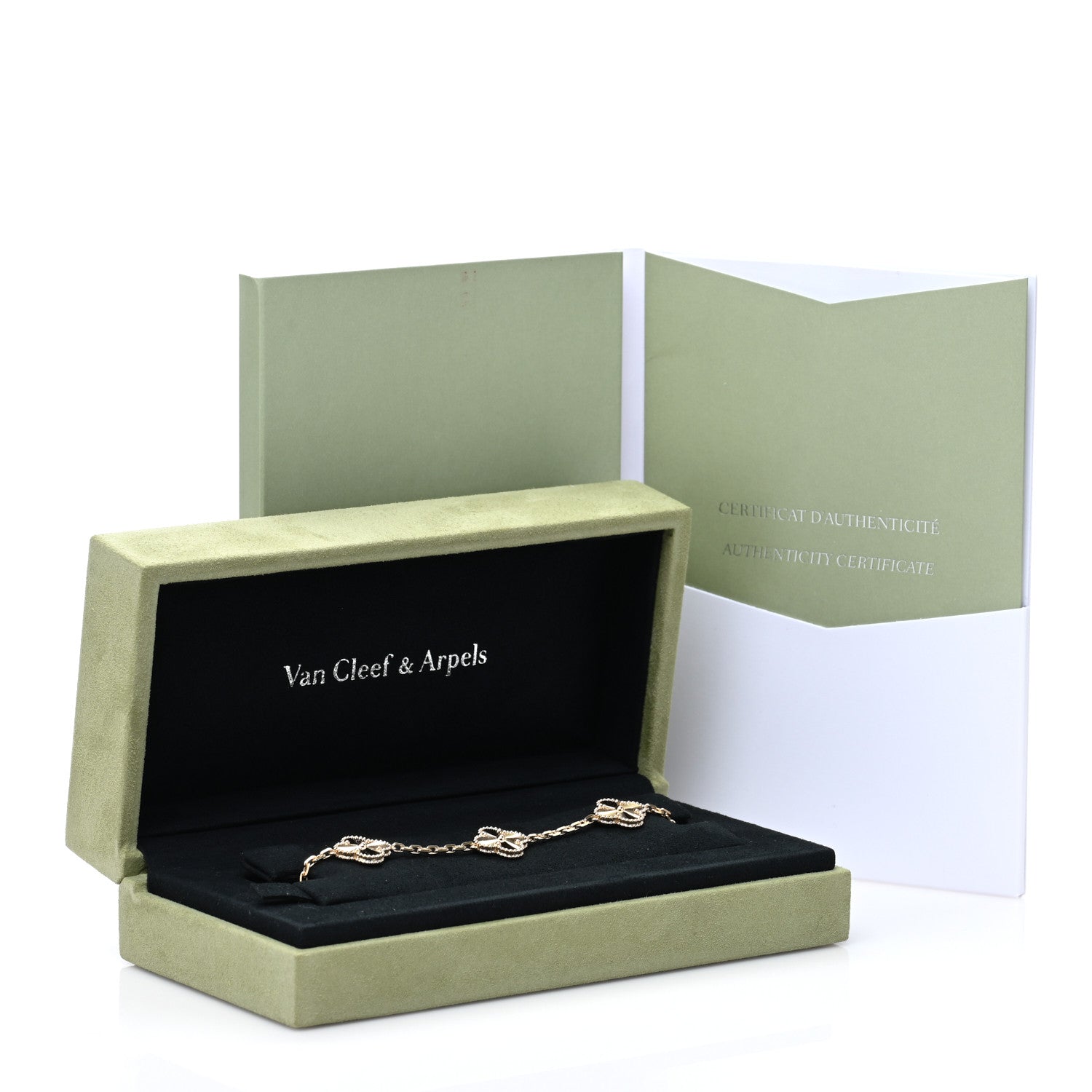 Van Cleef & Arpels 18K Yellow Gold 5 Motifs Guilloche Vintage Alhambra Bracelet 4 of 4