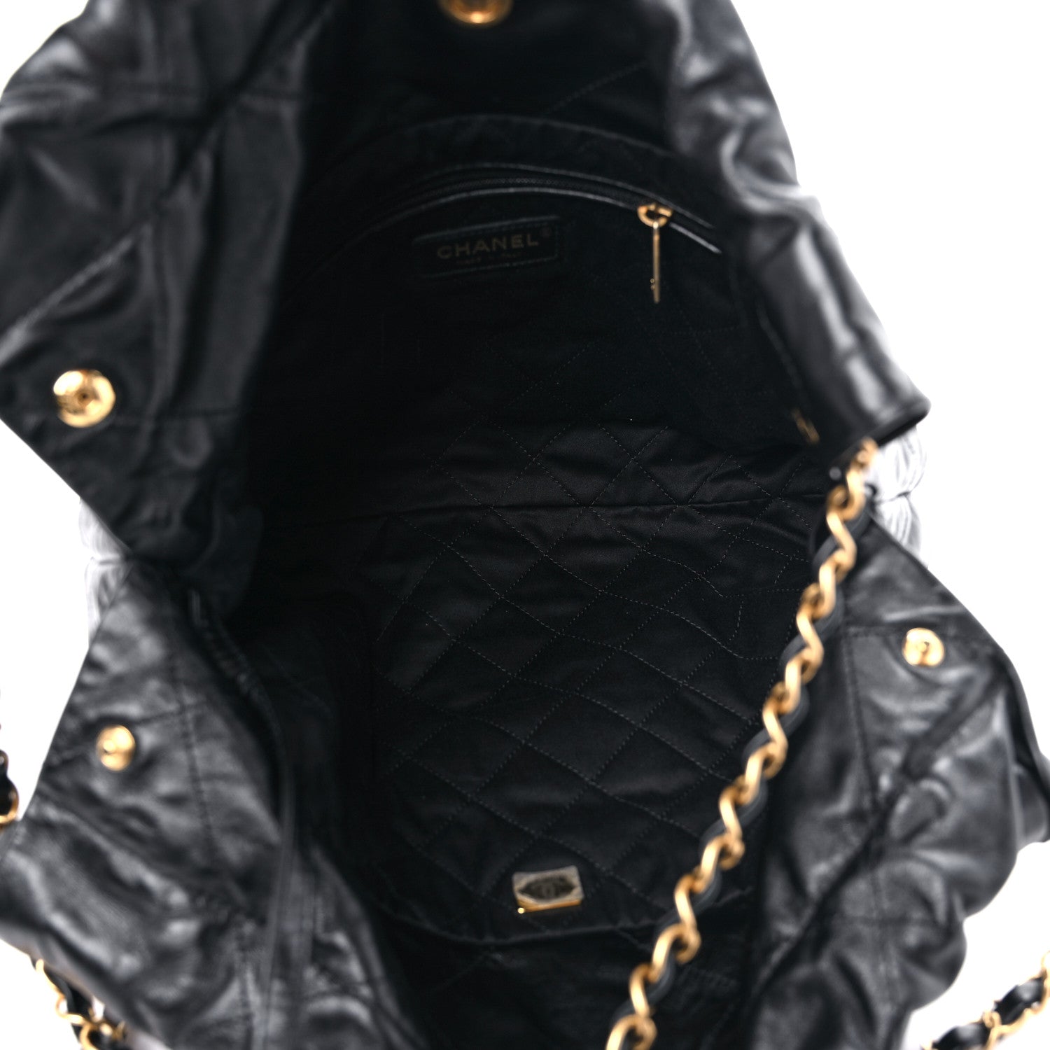 Chanel Shiny Calfskin Quilted Small Chanel 22 Black 6 of 11