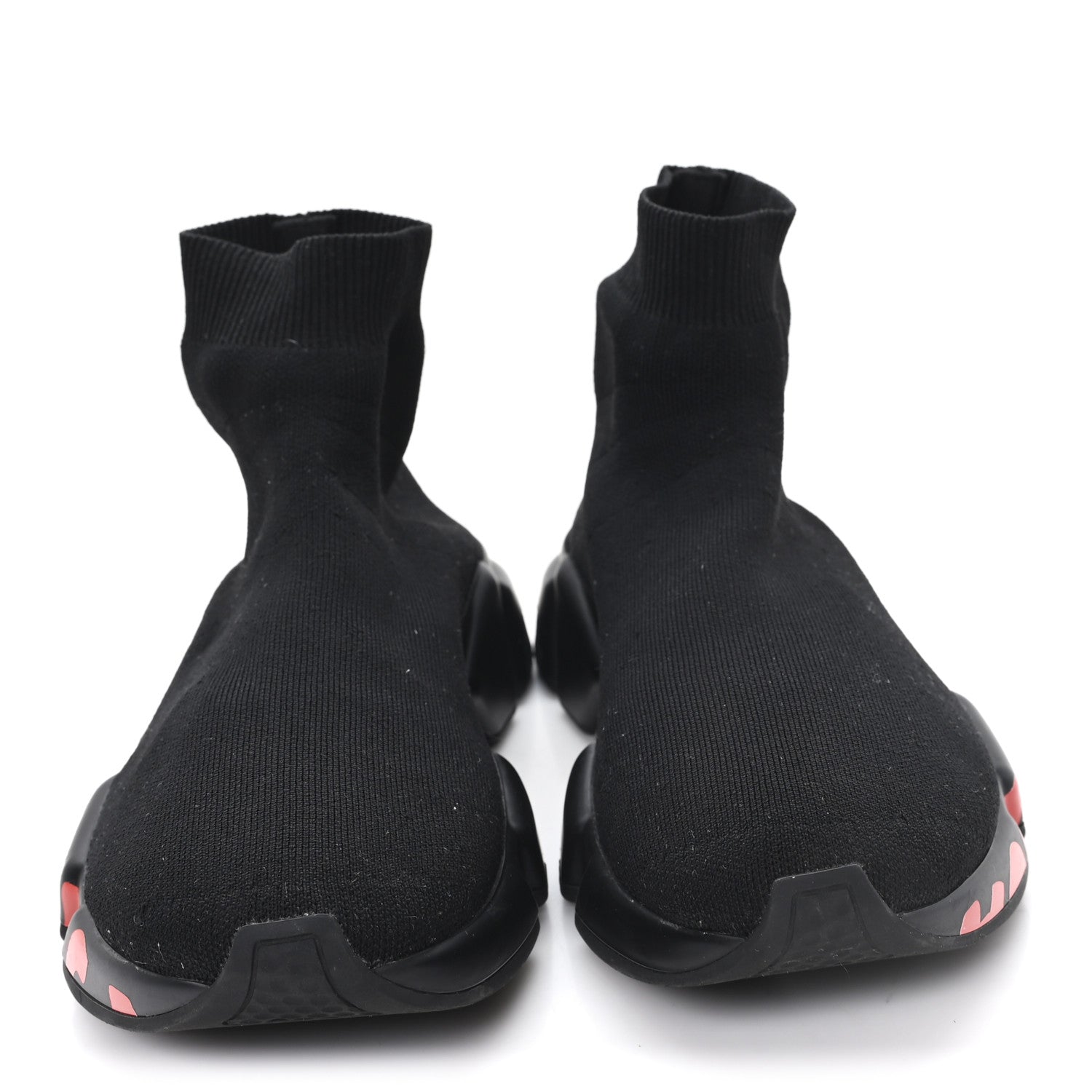 Balenciaga Neoprene Knit Womens Speed Graffiti Sneakers 40 Black Red 3 of 10