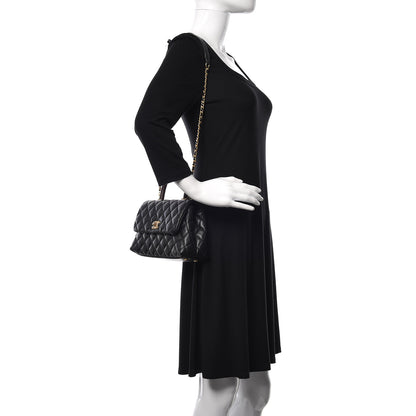 Chanel Caviar Lizard Embossed Quilted Mini Coco Handle Flap Black 3 of 10