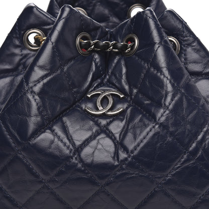 Chanel Aged Calfskin Quilted Small Gabrielle Backpack Blue Black 10 of 10