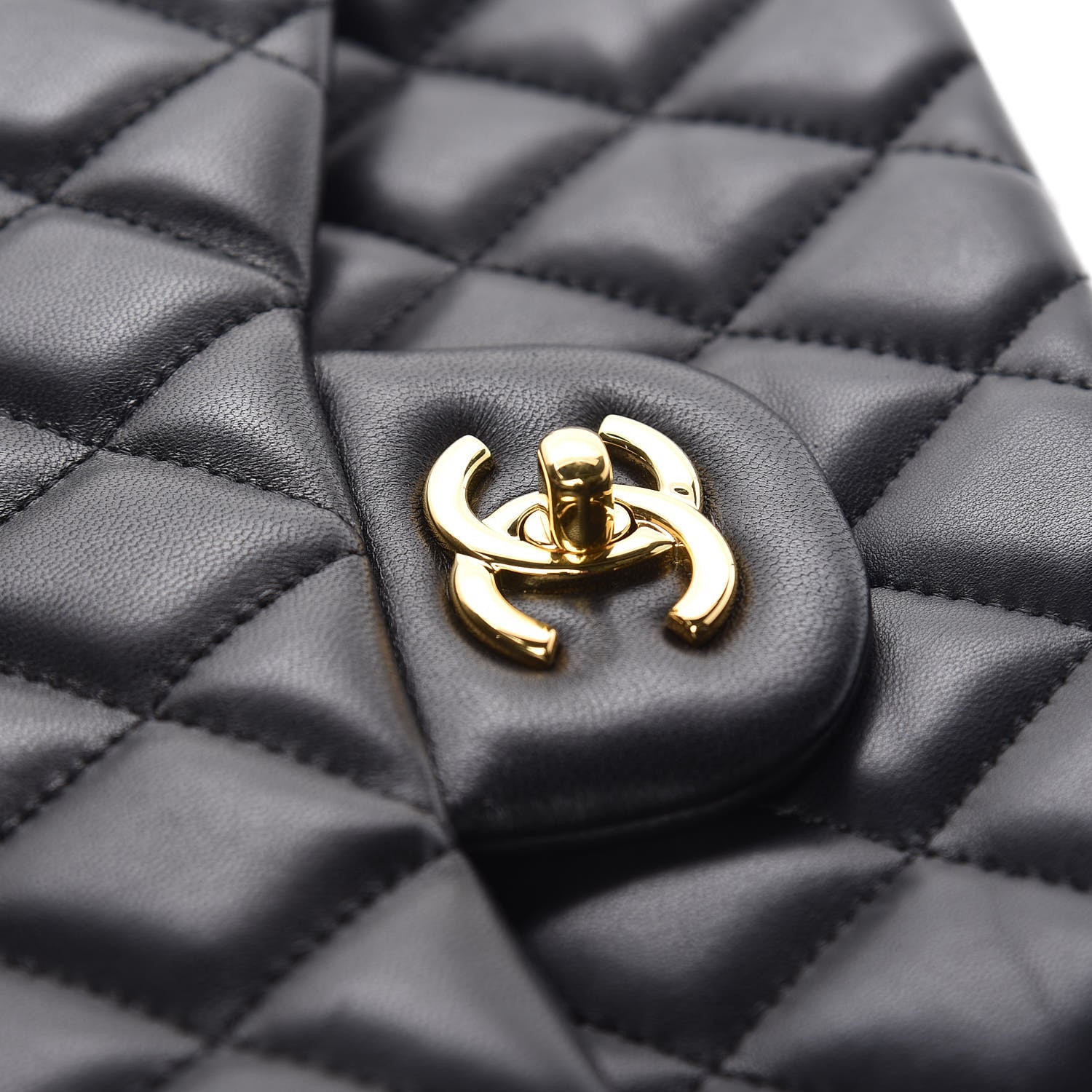Chanel Lambskin Quilted Jumbo Double Flap Black 14 of 14