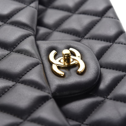 Chanel Lambskin Quilted Jumbo Double Flap Black 14 of 14