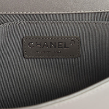 Chanel Metallic Calfskin Quilted Medium Boy Flap Silver 8 of 9