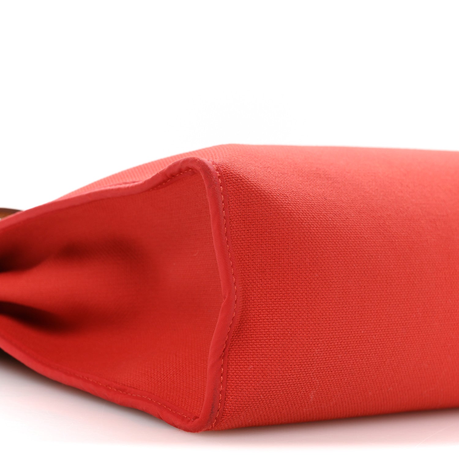 Hermes Vache Hunter Toile Herbag Zip 31 PM Rouge Tomate Natural