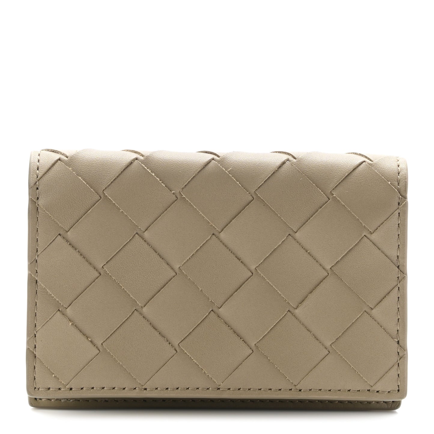 Nappa Intrecciato Card Holder Taupe