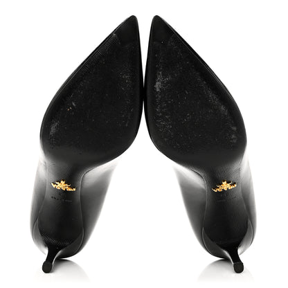 Prada Saffiano Patent Pumps 38 Black 6 of 8