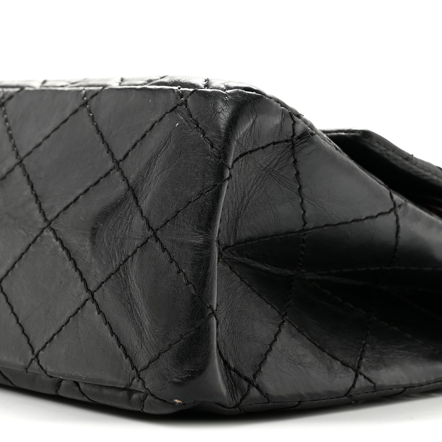 Aged Calfskin Quilted 2.55 Reissue 226 Flap Black