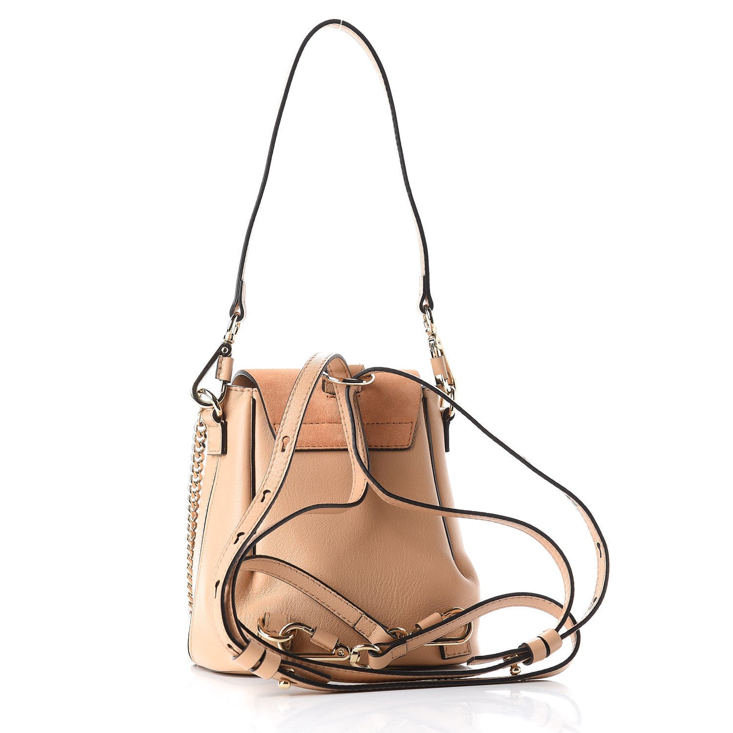 Suede Calfskin Mini Faye Backpack Sand