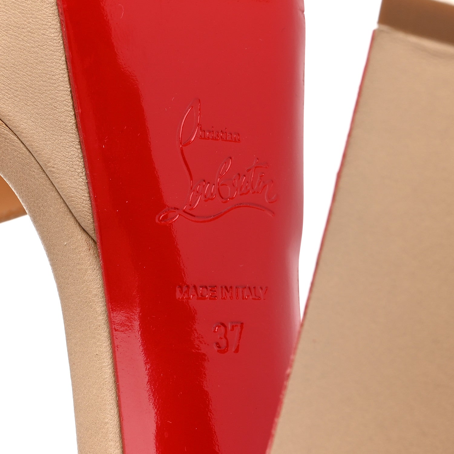Christian Louboutin Nappa PVC Cherrysandal 140 Platform Sandals 37 Nude 8 of 10