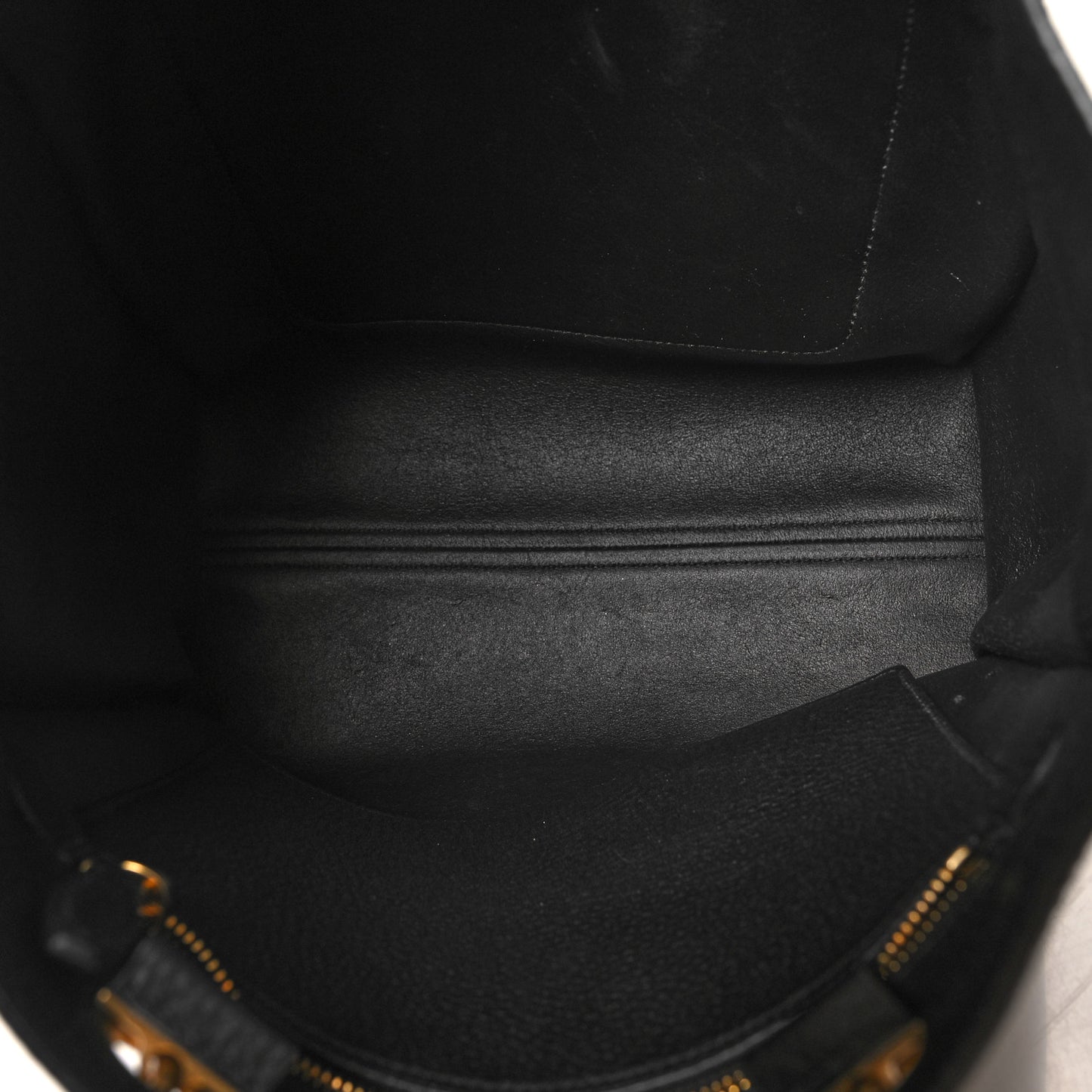 Vitello Daino Chain Shopping Tote Black