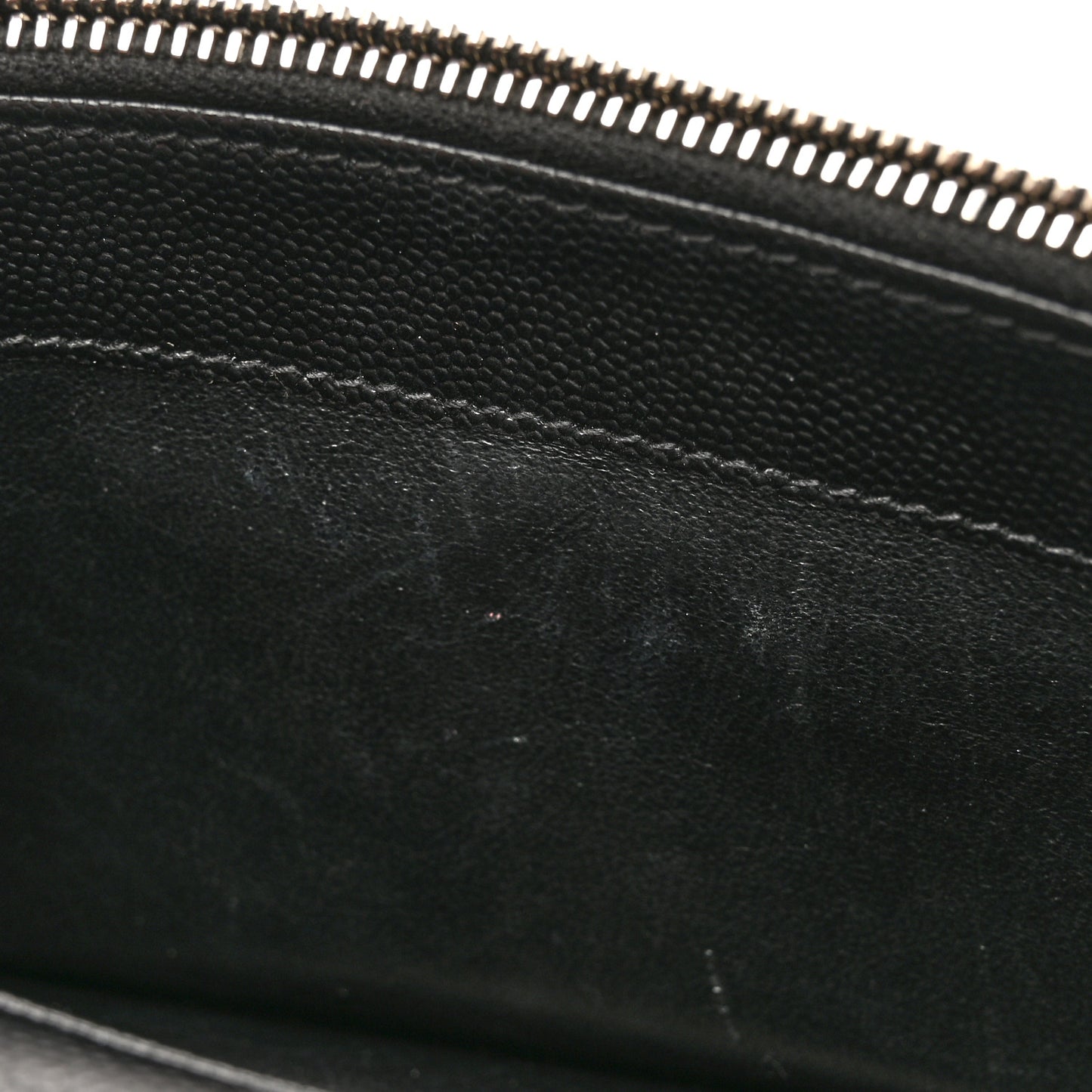 Grain De Poudre Matelasse Chevron Monogram Envelope Chain Wallet Black