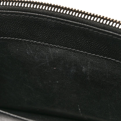 Saint Laurent Grain De Poudre Matelasse Chevron Monogram Envelope Chain Wallet Black 16 of 16