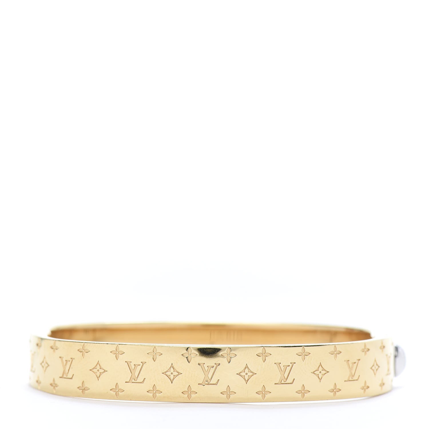 Louis Vuitton Brass Monogram Nanogram Cuff S Gold 3 of 7