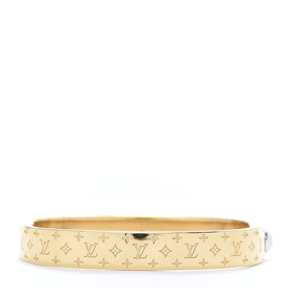Louis Vuitton Brass Monogram Nanogram Cuff S Gold 3 of 7