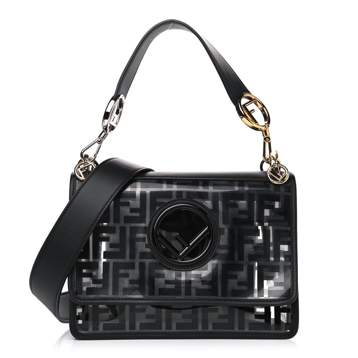 Fendi TPU FF Vitello Century F is Fendi Kan I Shoulder Bag Black 1 of 13