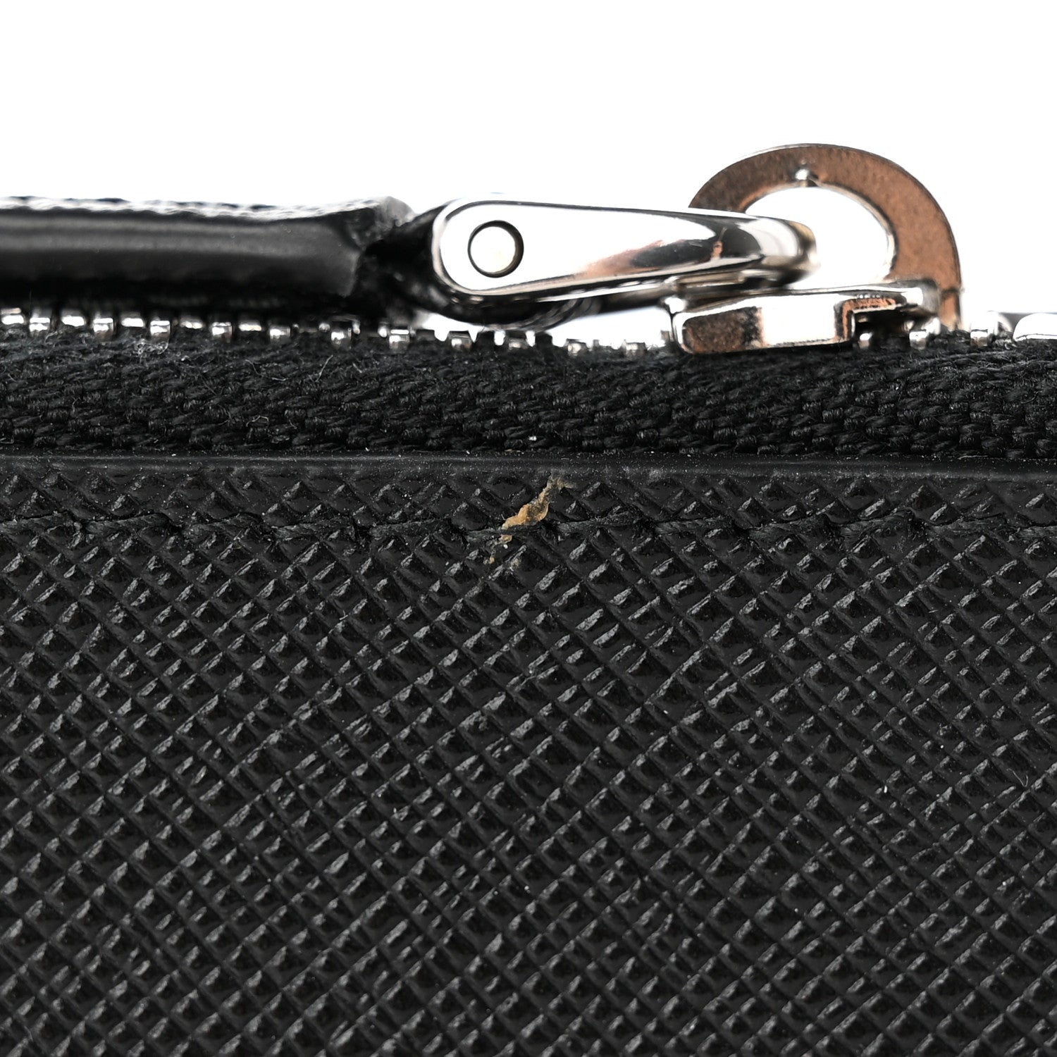 Prada Saffiano Metal Card Holder Compact Wallet Black 9 of 10