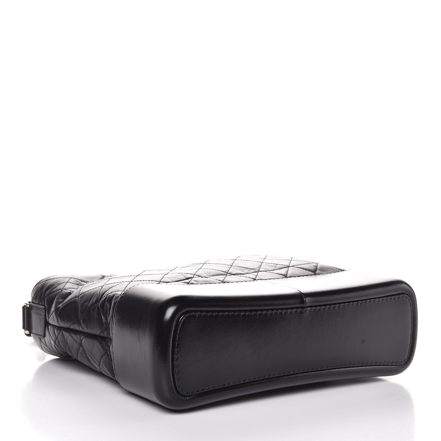 Aged Calfskin Quilted Large Gabrielle Hobo Black