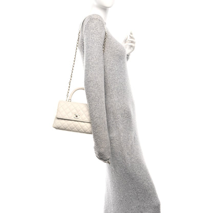 Chanel Caviar Quilted Mini Coco Handle Flap White 2 of 12