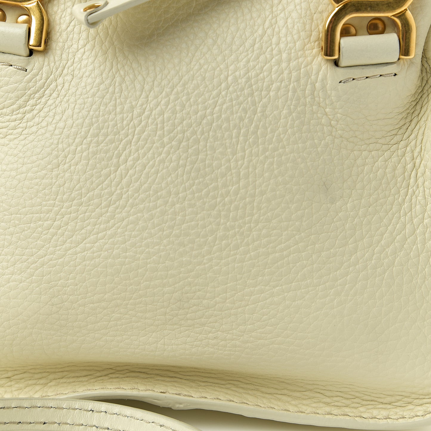 Shiny Small Grain Calfskin Mini Marcie Multi Fringe Satchel Natural White