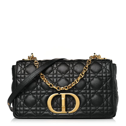 Christian Dior Calfskin Cannage Medium Caro Bag Black 1 of 9