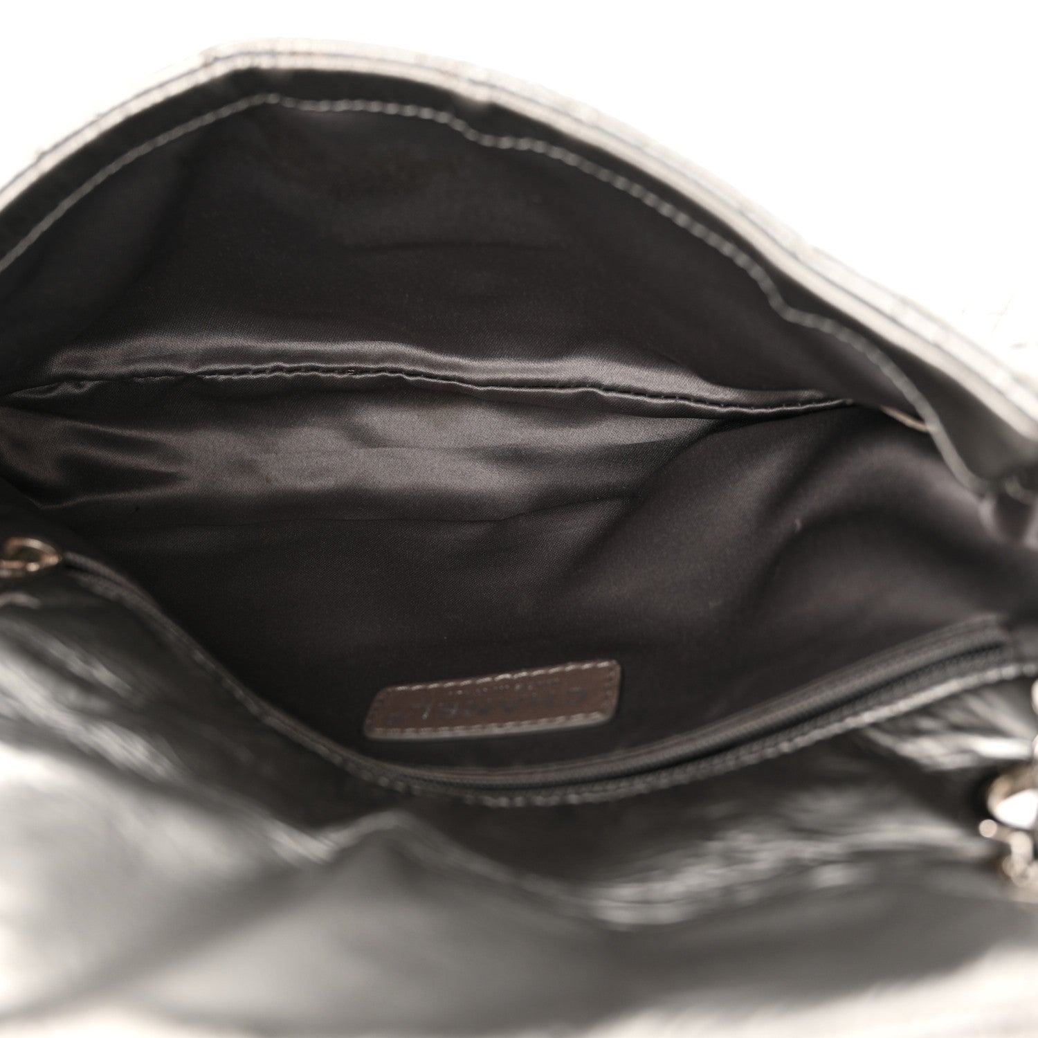Chanel Vinyl Small Graphic Edge Flap Silver 5 of 11