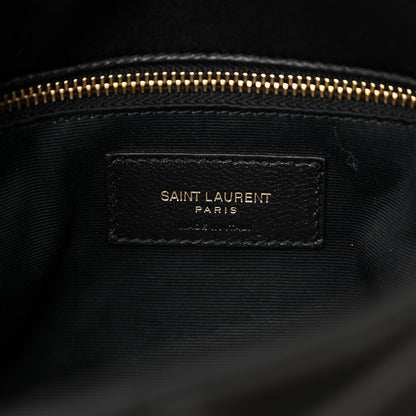 Saint Laurent Lambskin Quilted Toy Loulou Puffer Monogram Chain Satchel Black 7 of 12