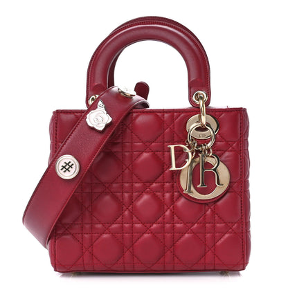 Christian Dior Lambskin Cannage Small Lucky Badges My Lady Dior Red 1 of 14