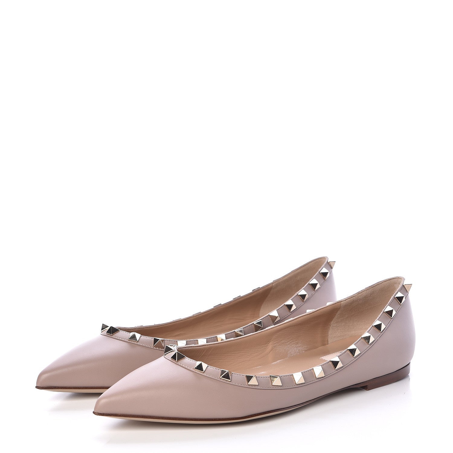 Valentino Garavani Nappa Rockstud Ballerina Flats 39 Poudre 3 of 9