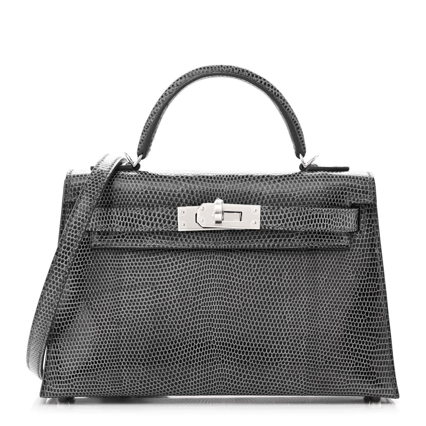 Shiny Lizard Mini Kelly Sellier 20 Ardoise