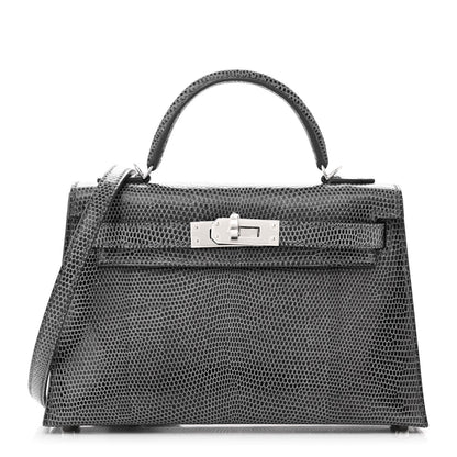 Hermes Shiny Lizard Mini Kelly Sellier 20 Ardoise 1 of 10