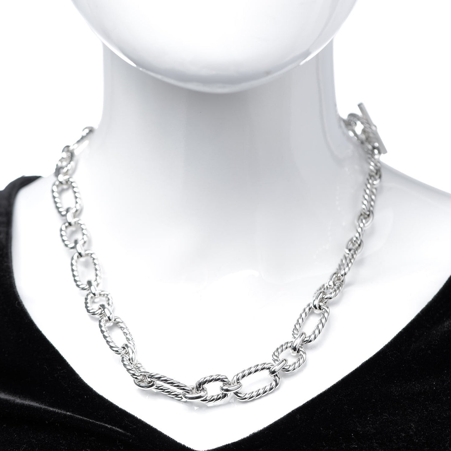 Sterling Silver 12.5mm Cushion Link Chain Necklace