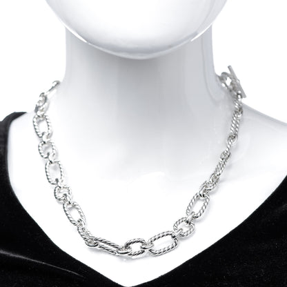 David Yurman Sterling Silver 12.5mm Cushion Link Chain Necklace 2 of 5
