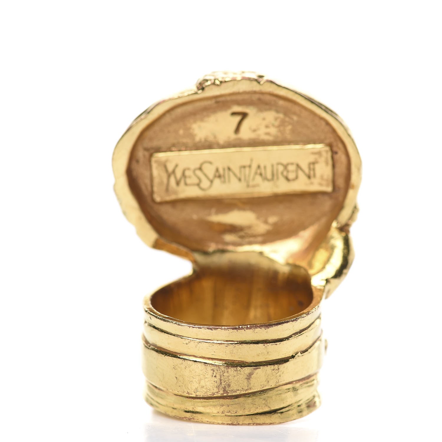 Saint Laurent Glass Cabochon Arty Ovale Ring 7 Plum 2 of 3