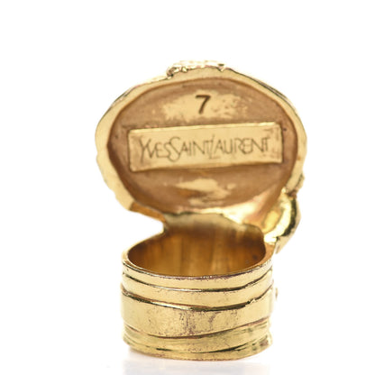 Saint Laurent Glass Cabochon Arty Ovale Ring 7 Plum 2 of 3