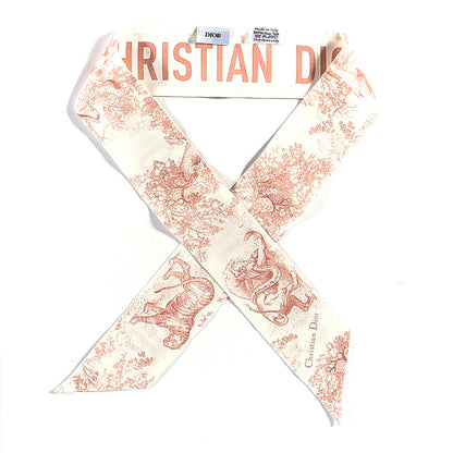 Christian Dior Silk Toile De Jouy Mitzah Scarf Pink 2 of 6