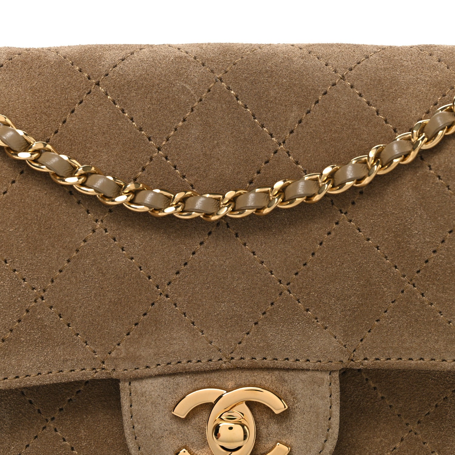 Chanel Suede Calfskin Mini Souplissimo Maxi Flap Dark Beige 7 of 9