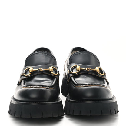 Gucci Cordovan Lux Womens Harald Horsebit 25mm Platform Loafers 38.5 Black 2 of 8