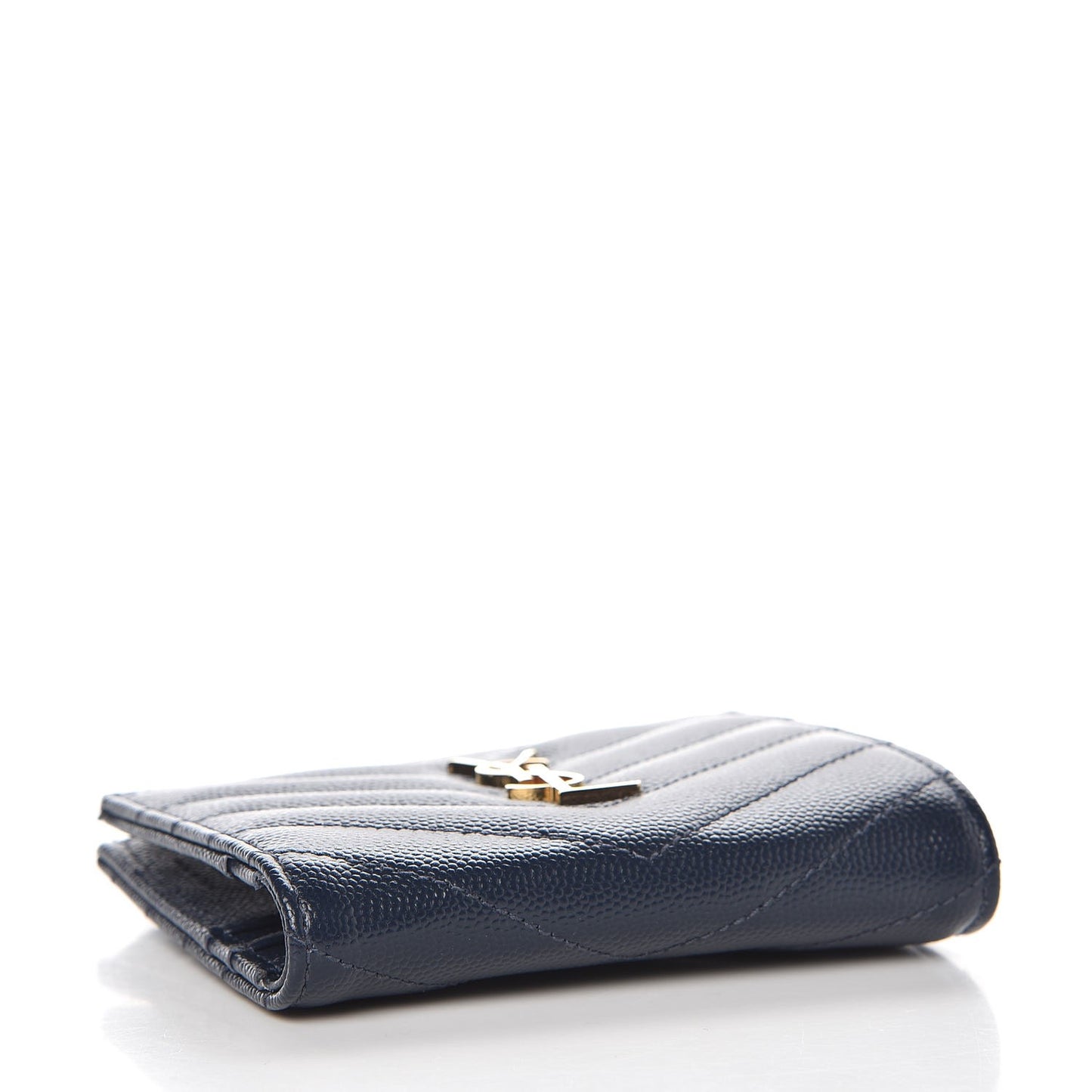 Grain De Poudre Matelasse Chevron Monogram Zipped Card Case Navy