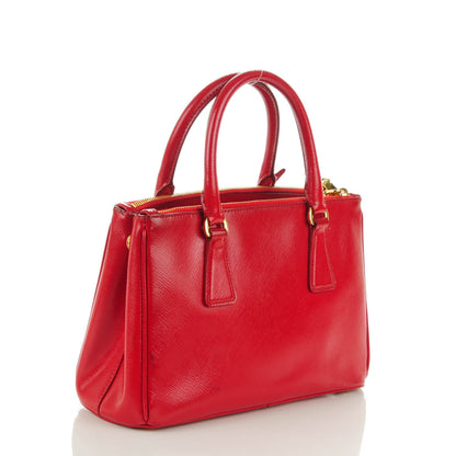 Prada Saffiano Vernice Mini Galleria Double Zip Tote Rosso 3 of 15